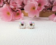 Kolczyki handmade donut z pianką z gliny polimerowej, biżuteria kawaii ze stali chirurgicznej