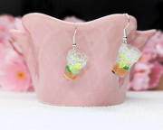 Kolczyki handmade lemoniada mojito z gliny polimerowej i żywicy, kolorowa biżuteria ze stali chirurgicznej