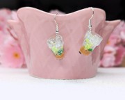 Kolczyki handmade lemoniada mojito z gliny polimerowej i żywicy, kolorowa biżuteria ze stali chirurgicznej