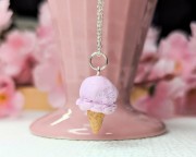Naszyjnik handmade różowy lodzik z gliny polimerowej, urocza biżuteria inspirowana słodyczami ze stali chirurgicznej